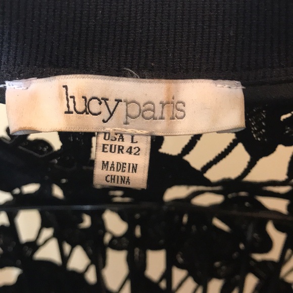 Lucy Paris Black Lace Bomber Jacket - Picture 4 of 5